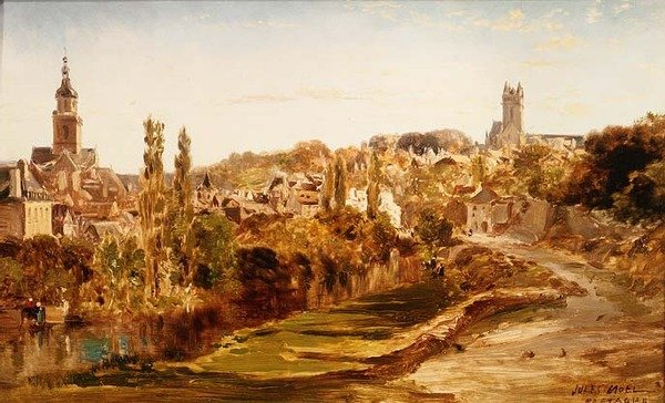 Villaggio in Bretagna da Jules Achille Noel