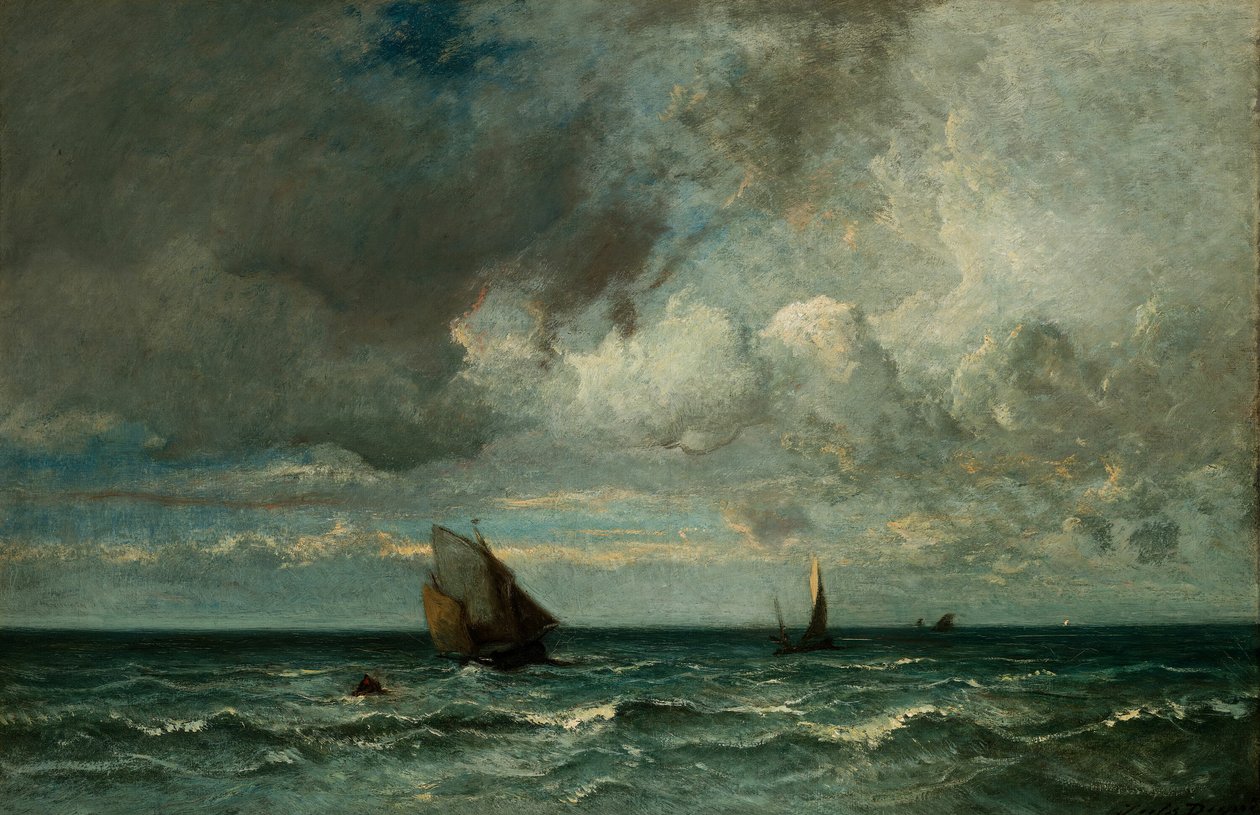 Barche in fuga prima della tempesta da Jules Dupré