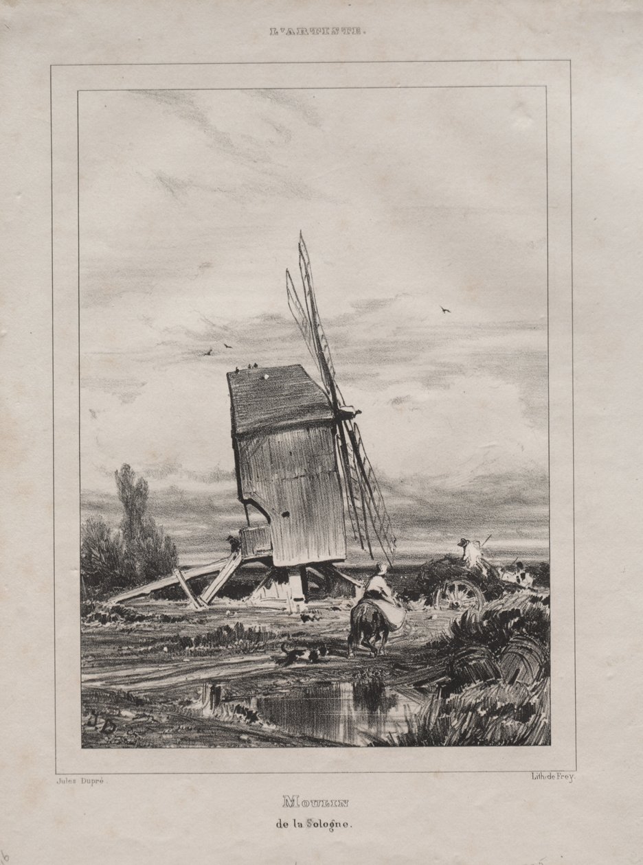 Mulino nella Sologne, Francia da Jules Dupré