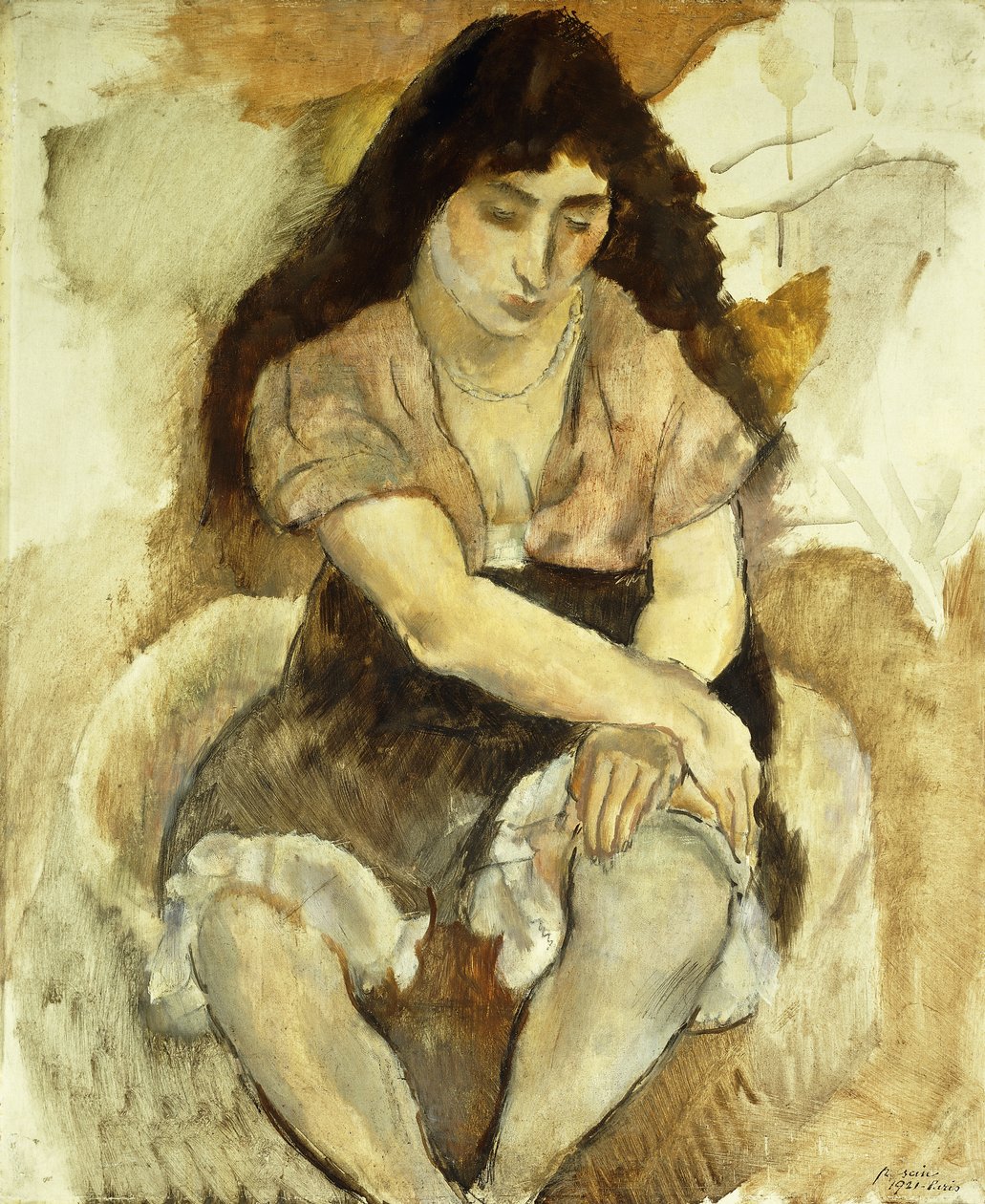 Giovane donna seduta, 1921 da Jules Pascin