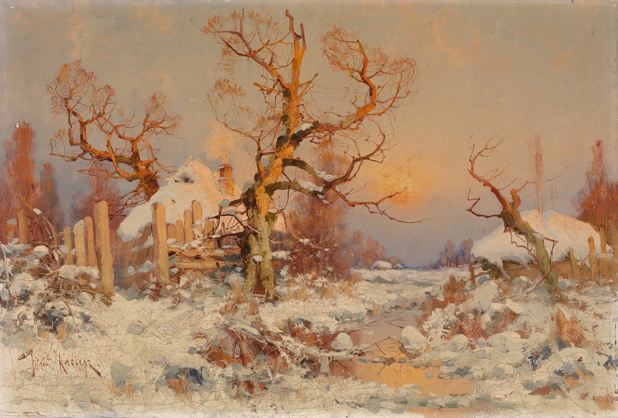 Paesaggio invernale al tramonto da Juli Julievich Klever