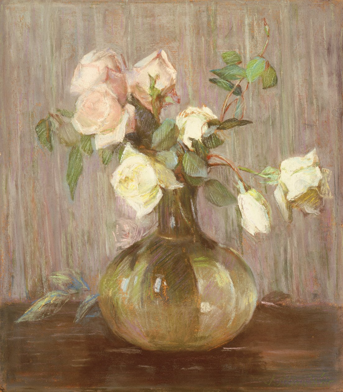 Un vaso di rose, c.1880 da Julian Alden Weir