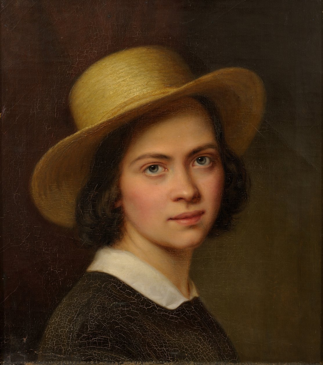 Estone: "Autoritratto (con cappello di paglia)". da Julie Wilhelmine Hagen Schwarz