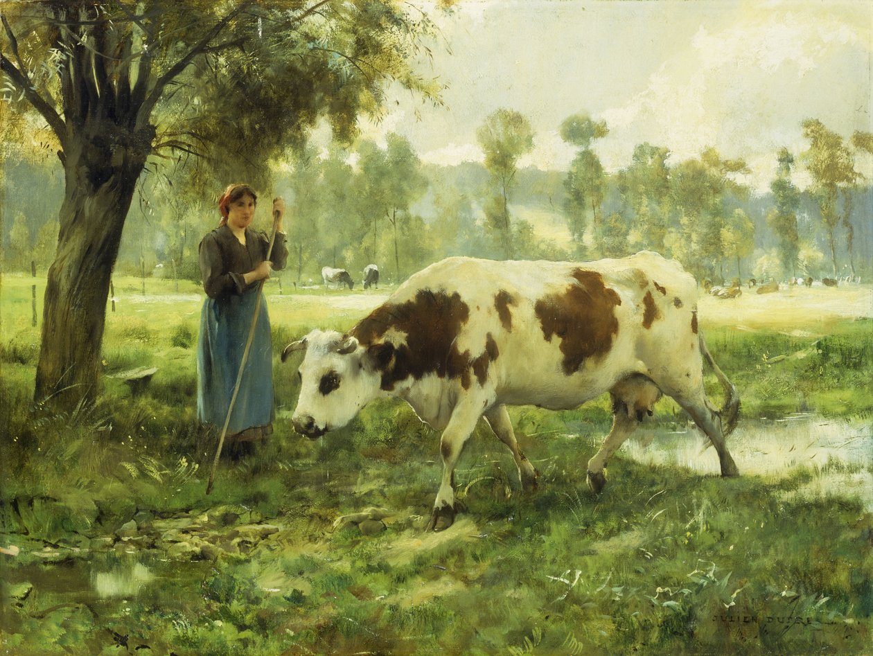 Mucche al pascolo da Julien Dupre