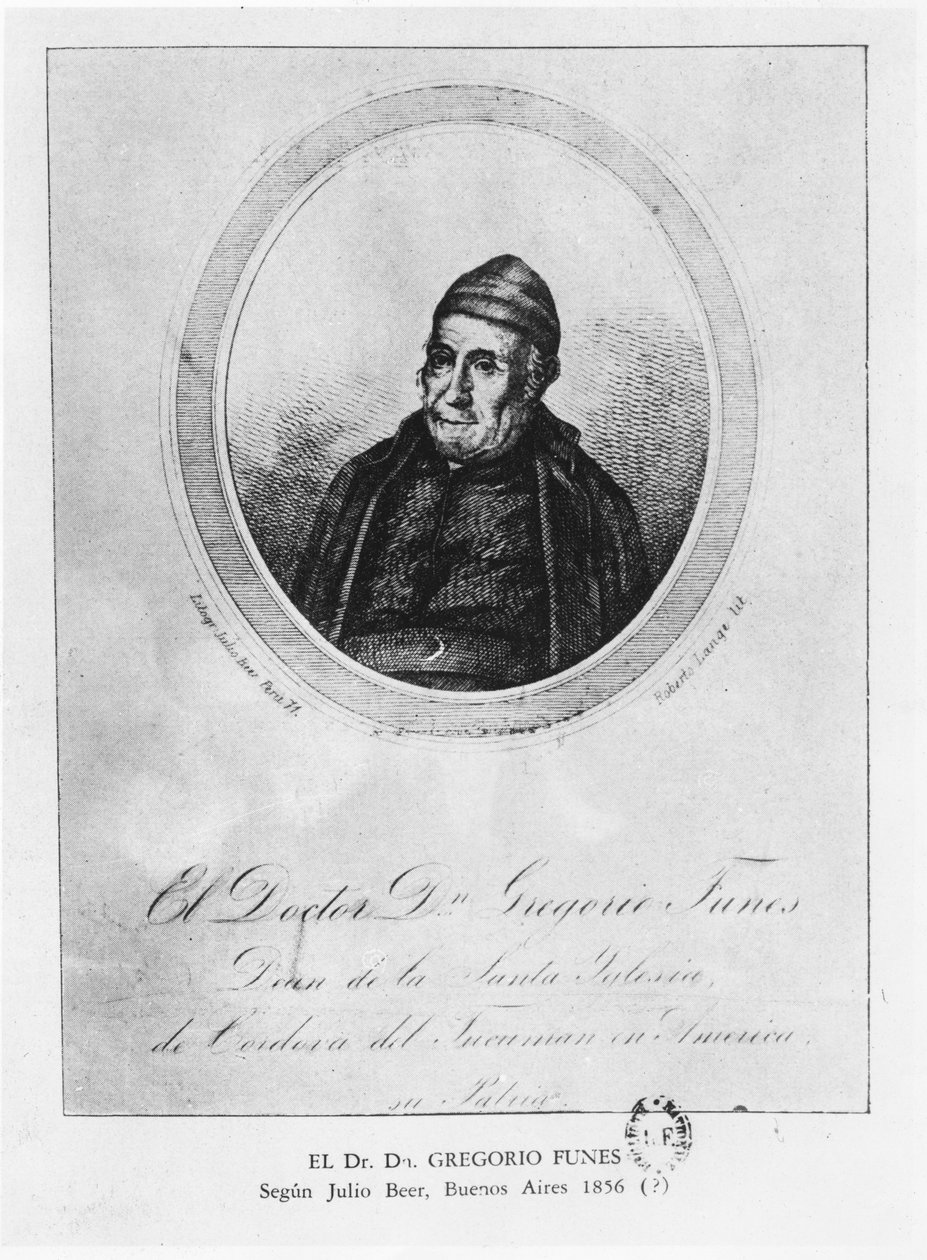 Gregorio Funes, 1856 da Julio Beer