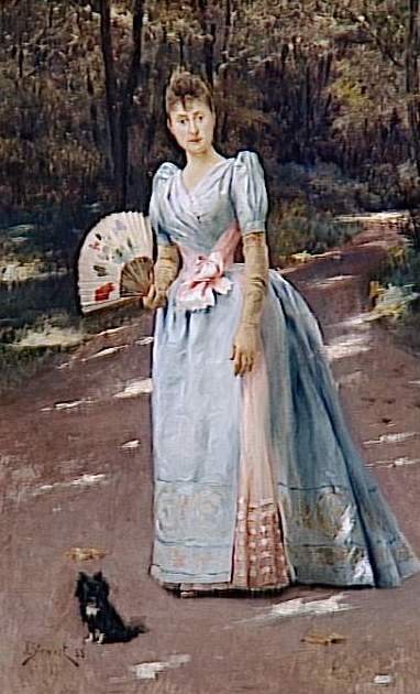Donna in un giardino da Julius Leblanc Stewart