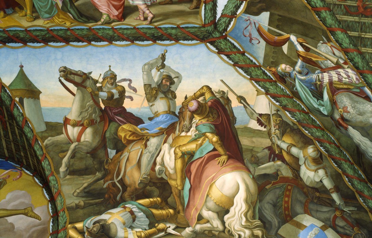 Il duello dei sei cavalieri da Julius Schnorr von Carolsfeld