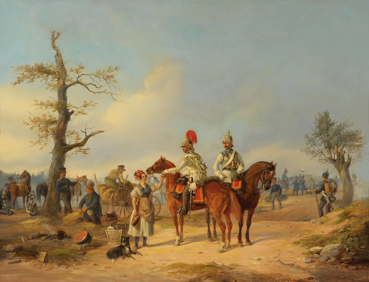 Venditrice e Corazzieri prussiani da Julius Carl Schulz
