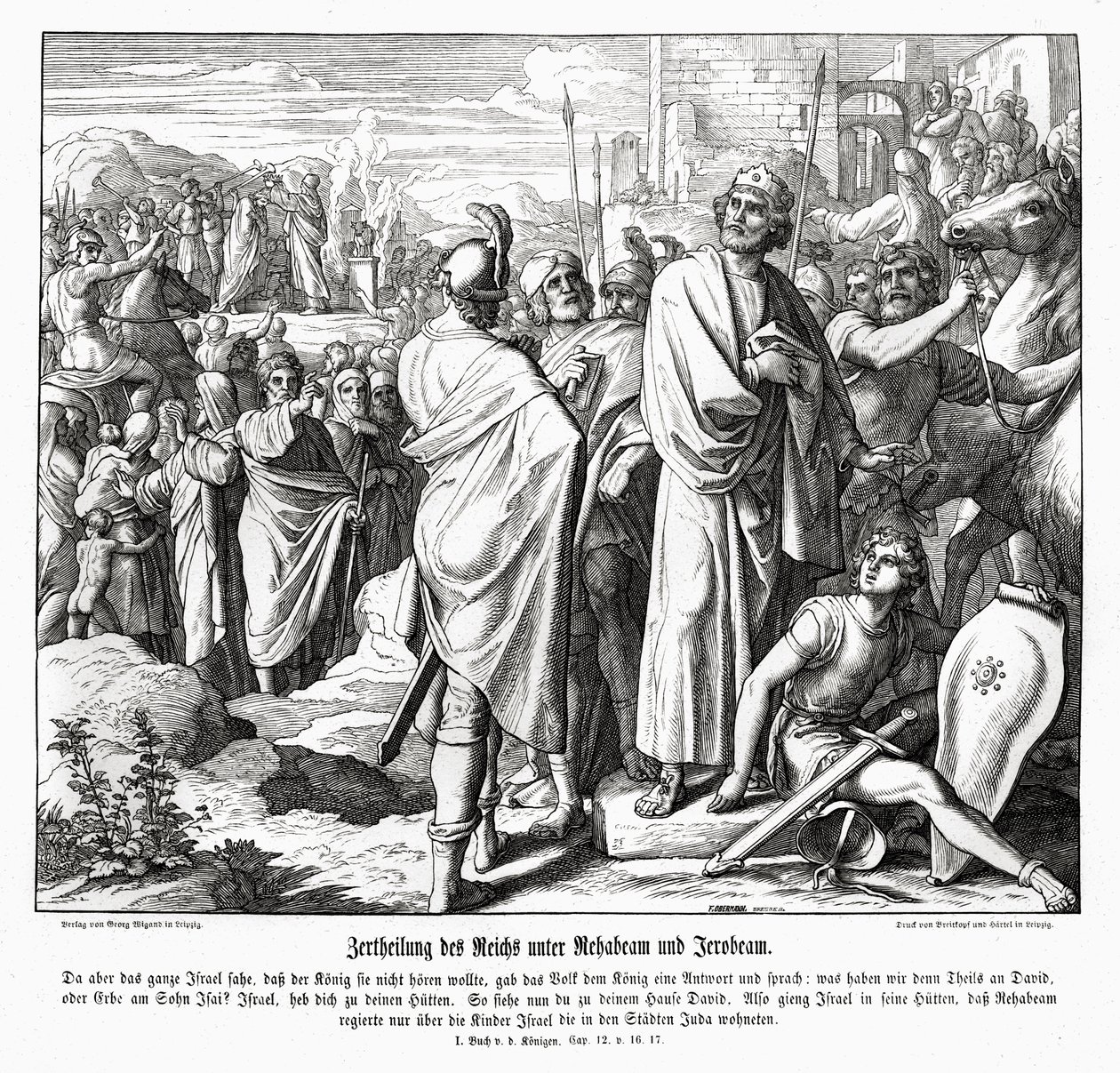 Geroboamo e Roboamo da Julius Schnorr von Carolsfeld