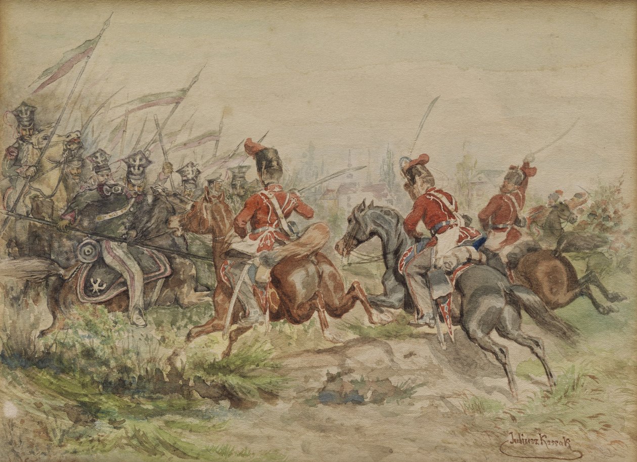 Soldati polacchi in combattimento contro i russi da Juliusz Fortunat Kossak