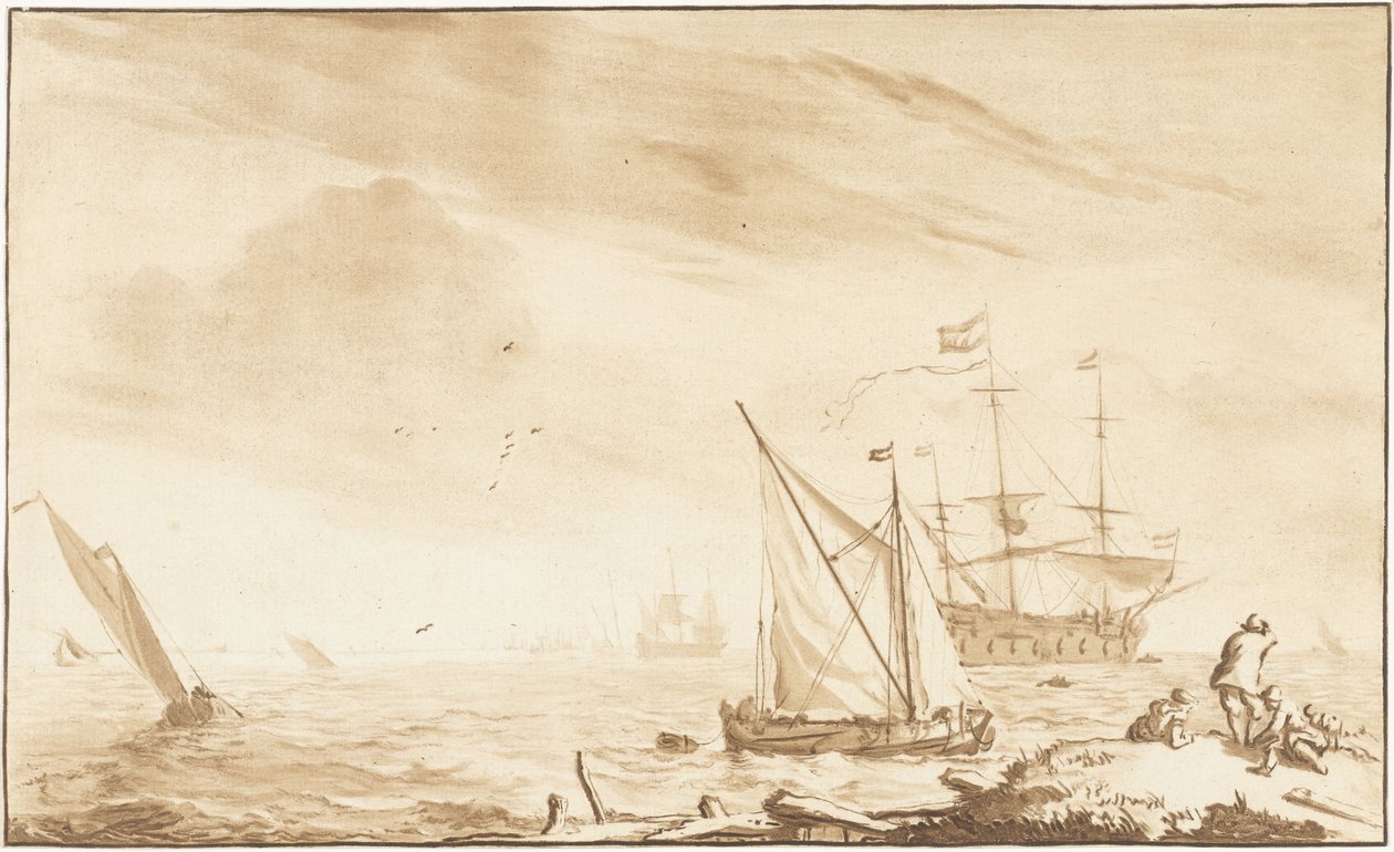 Nave da guerra sulla spiaggia da Jurriaan Cootwijck