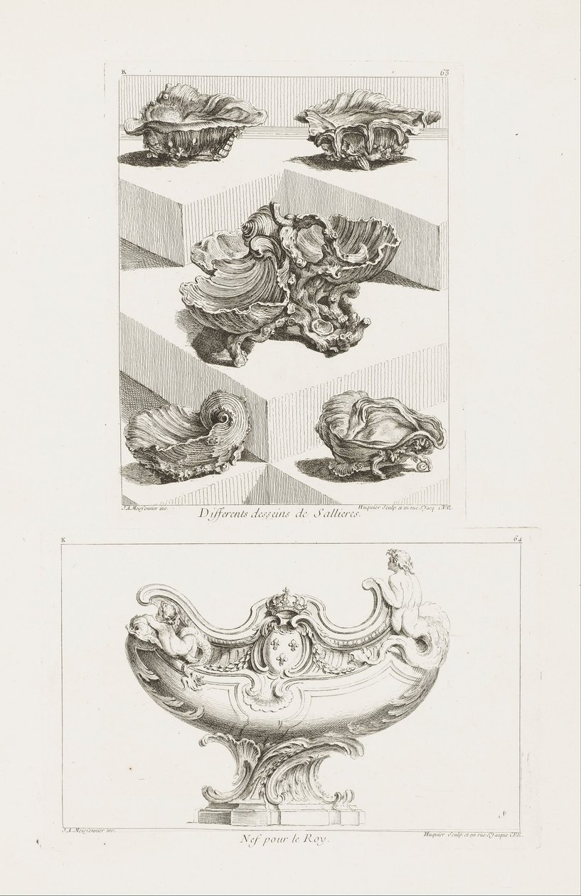 Differenti disegni di saliere, pl. 63 in Oeuvre de Juste-Aurèle da Juste Aurèle Meissonnier