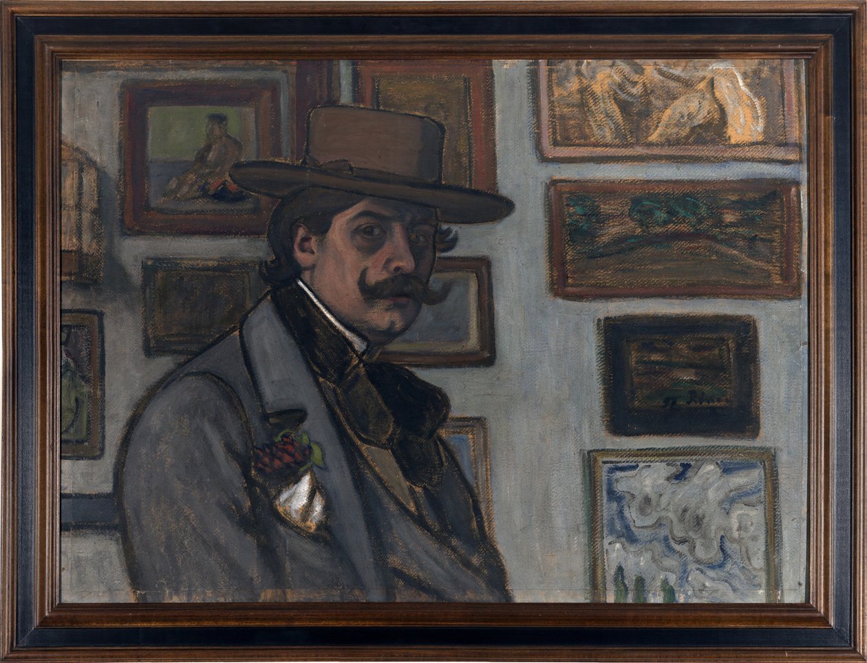 Autoritratto con cappello marrone da József Rippl Rónai