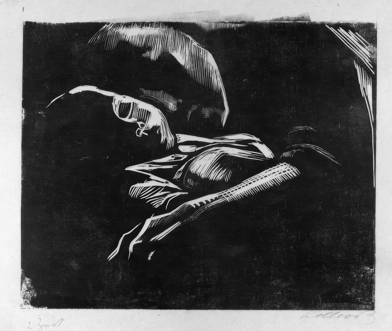 Donna addormentata con bambino da Käthe Kollwitz