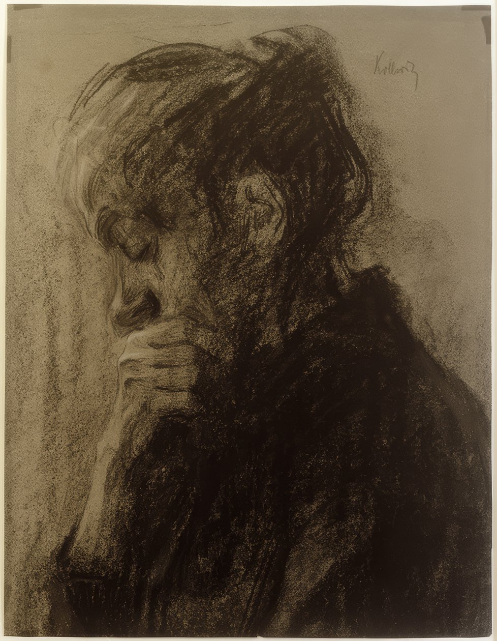 Testa di donna di profilo da Käthe Kollwitz