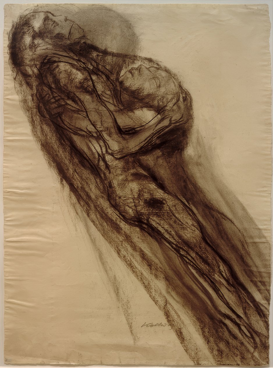 Morte e donna, in volo da Käthe Kollwitz