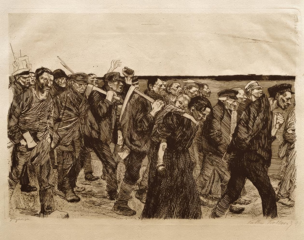 Processione dei tessitori da Käthe Kollwitz