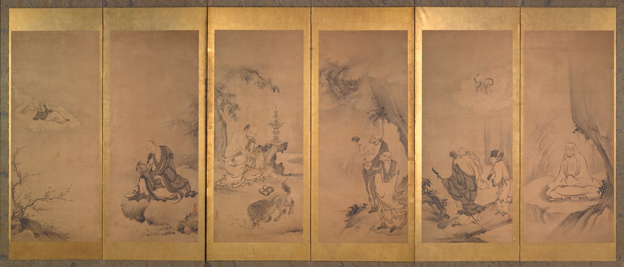 Patriarchi buddisti, taoisti e confuciani da Kano Sanraku