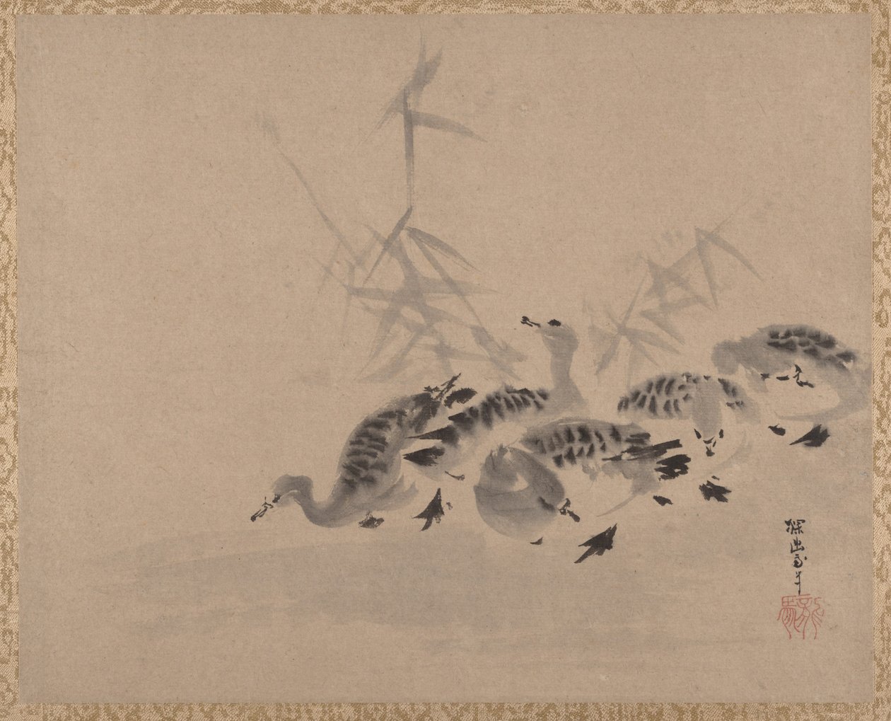 Anatre e canne, ca. 1650 da Kanō Tan’yū