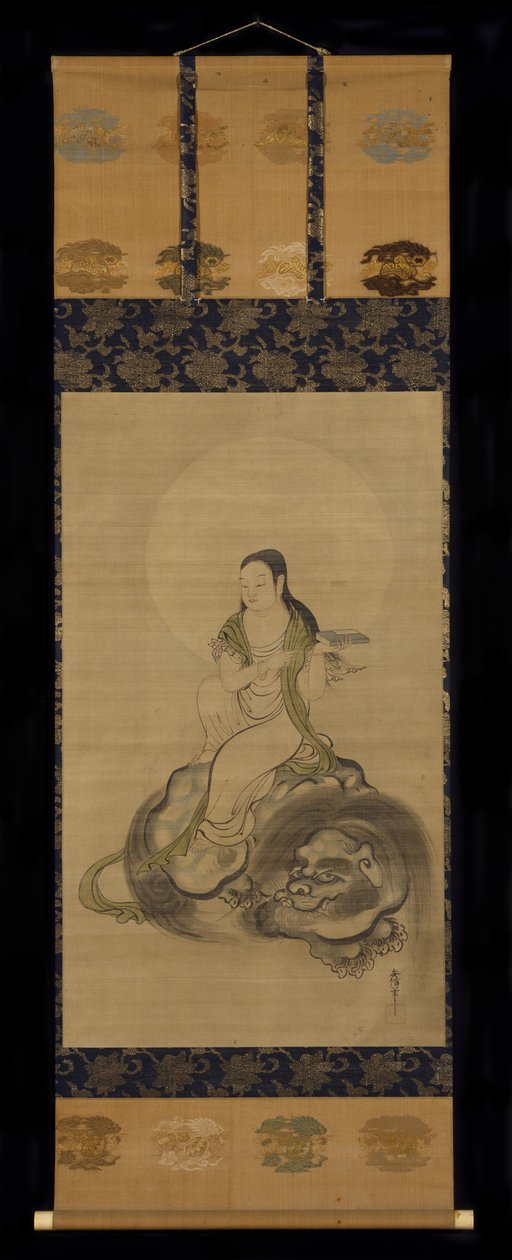Monju Bosatsu (inchiostro e colore su carta) da Kano Yasunobu