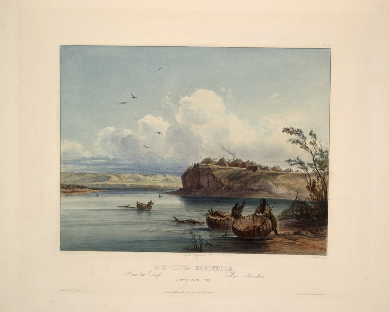 Un villaggio Mandan da Karl Bodmer