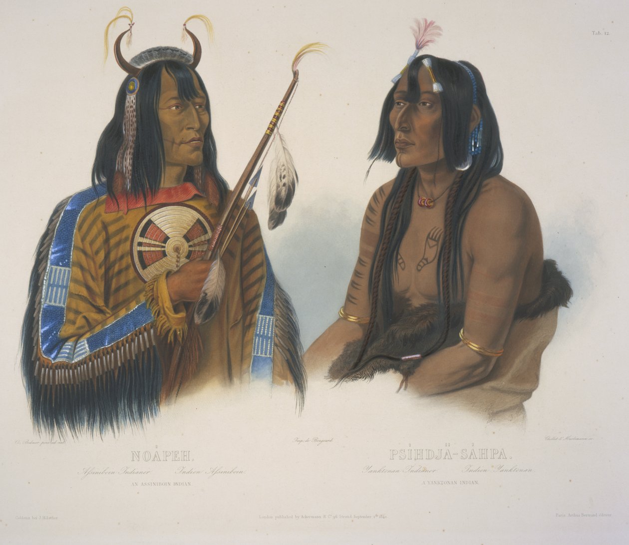 Un indiano Assiniboin e un indiano Yanktonan da Karl Bodmer
