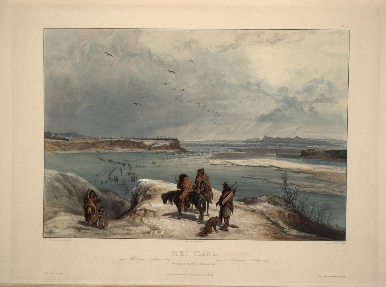 Forte Clack sul Missouri febbraio 1834 da Karl Bodmer