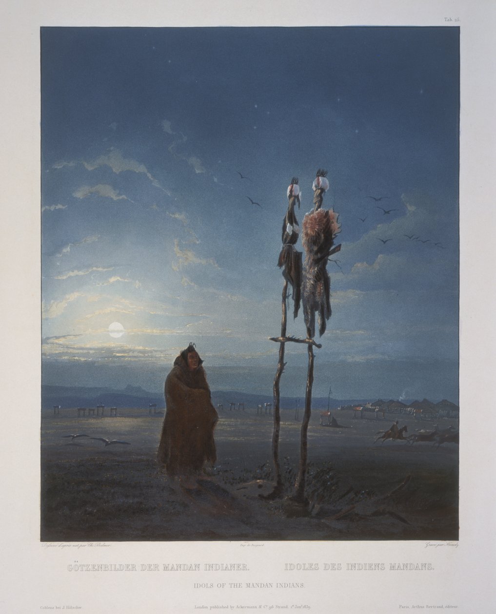 Idoli degli indiani Mandan da Karl Bodmer