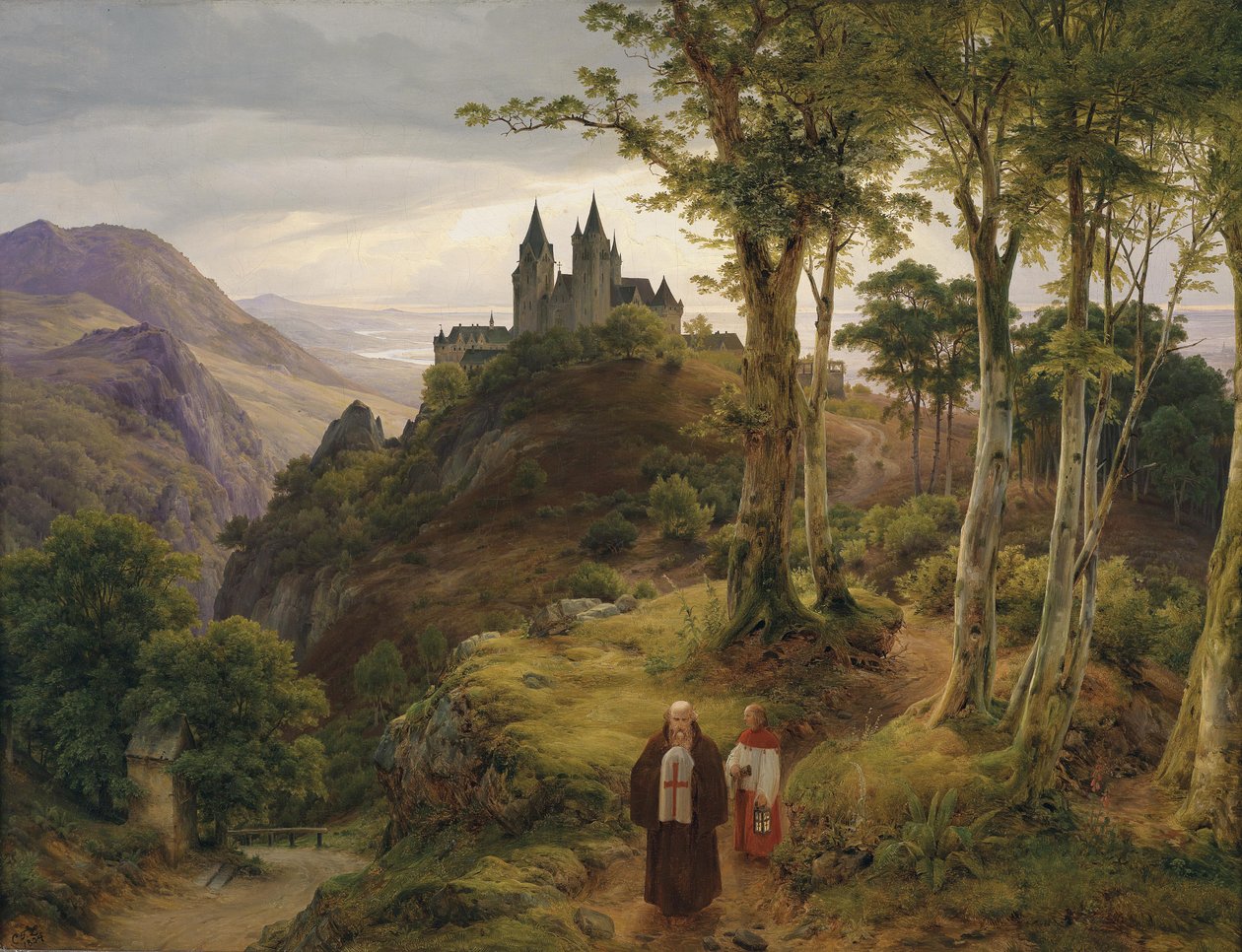 Paesaggio romantico con complesso monastico da Carl Friedrich Lessing