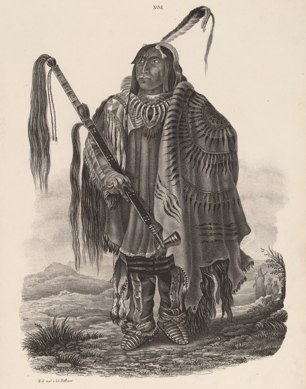 Un indiano Monitari, 1839 da Karl Bodmer