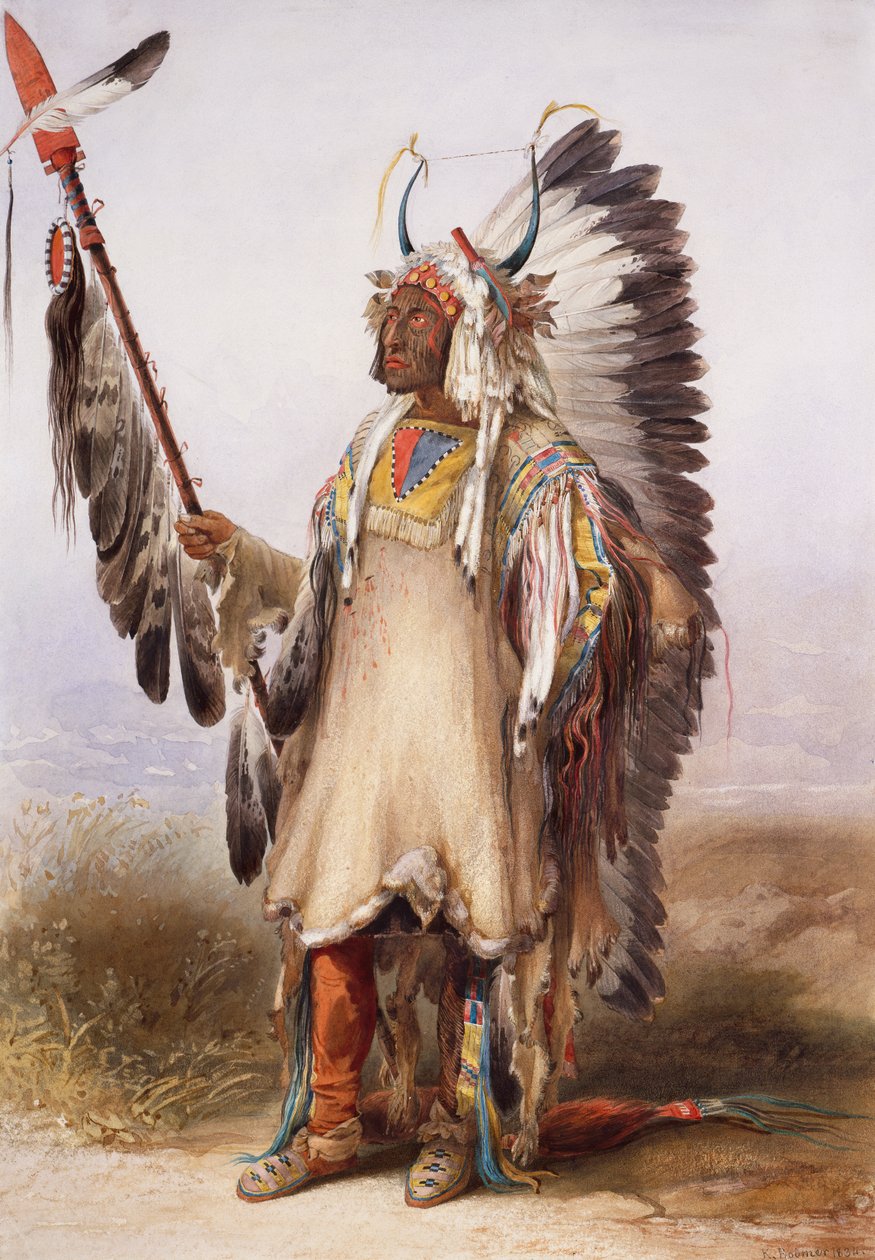 Mató-Tópe, capo Mandan da Karl Bodmer