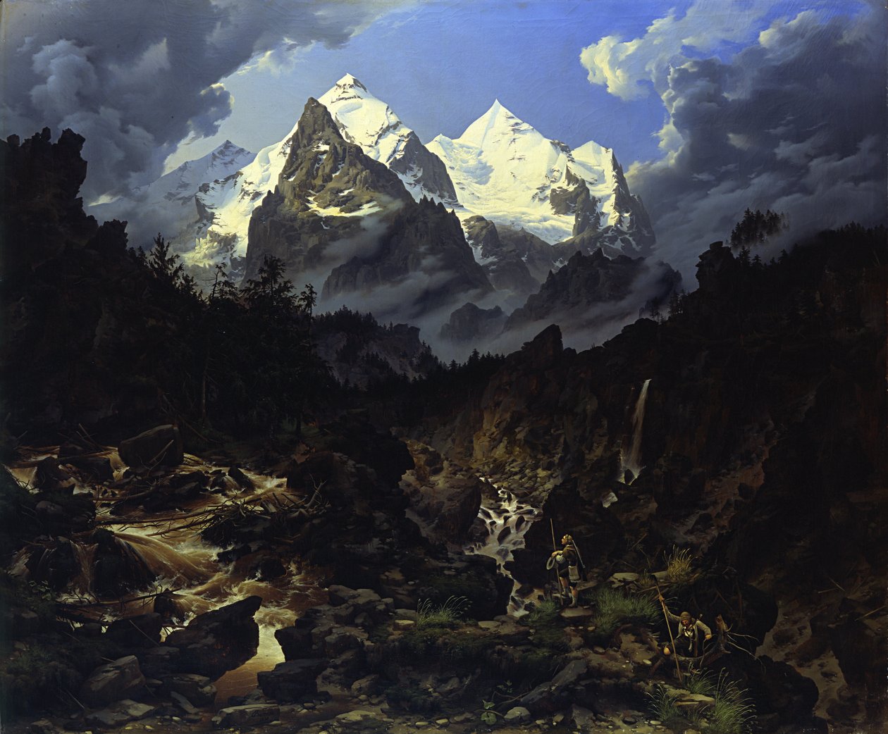 Il Wetterhorn, 1830 da Karl Eduard Biermann