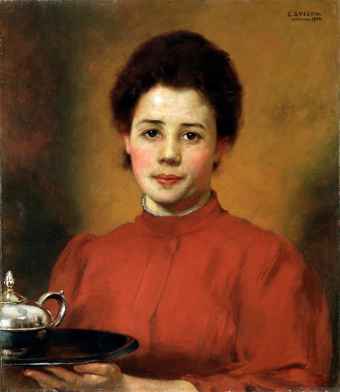 Una donna in rosso, 1904 da Karl Gusov