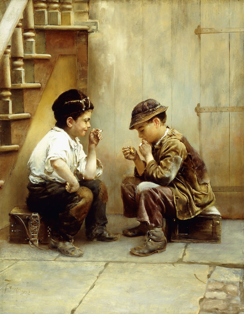 Il Loro Primo Fumo, 1889 da Karl Witkowski