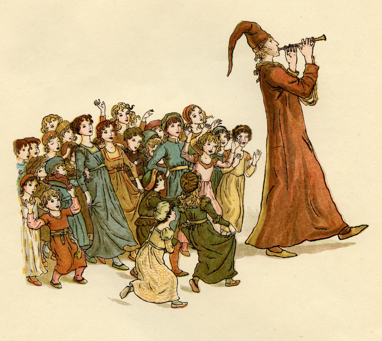 Il pifferaio magico di Hamelin da Kate Greenaway