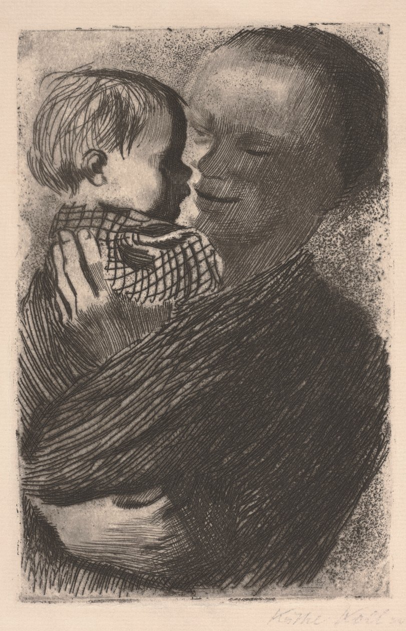 Madre con bambino in braccio da Käthe Kollwitz