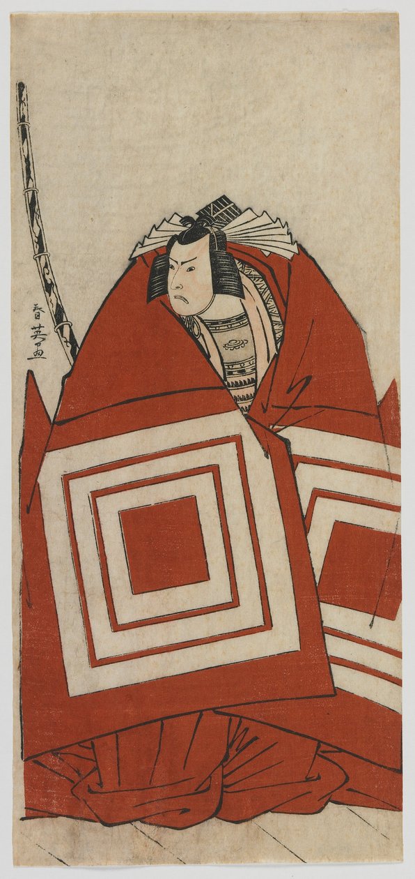 Attore Kabuki Ichikawa Yaozo III in un Ruolo Shibaraku, periodo Edo, fine 1780 da Katsukawa Shun ei