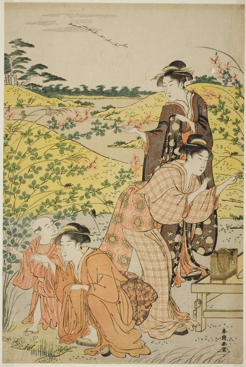 Una festa picnic da Katsukawa Shuncho
