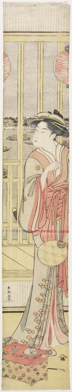 Cortigiana Hanao_gi che si rinfresca, c. 1788 da Katsukawa Shuncho