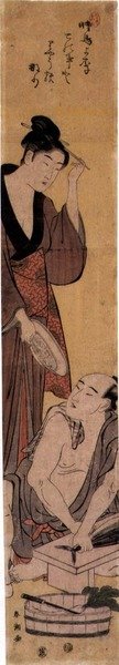 Pescivendolo e Bellezza, c.1790s (stampa su blocchi di legno) da Katsukawa Shuncho