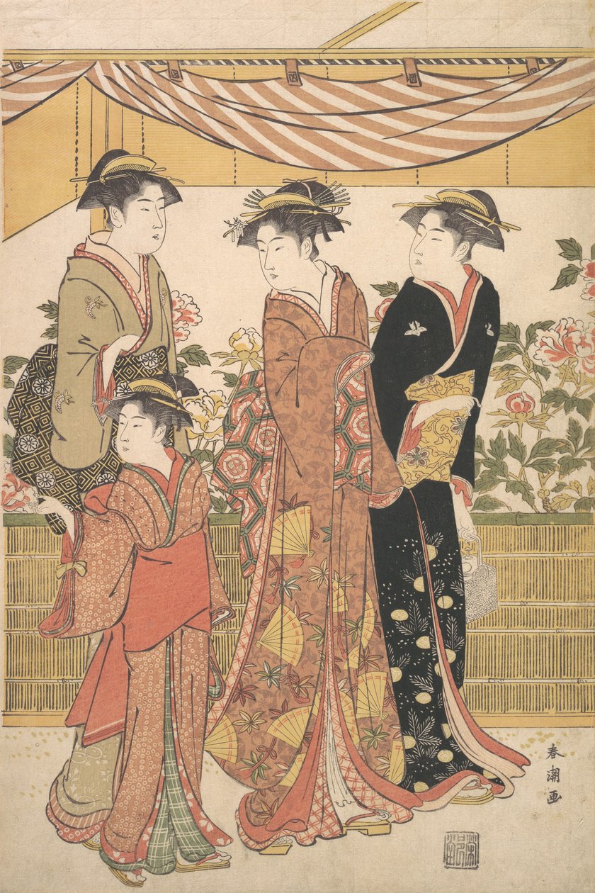 Lo spettacolo di Botan, ca. 1790 da Katsukawa Shuncho
