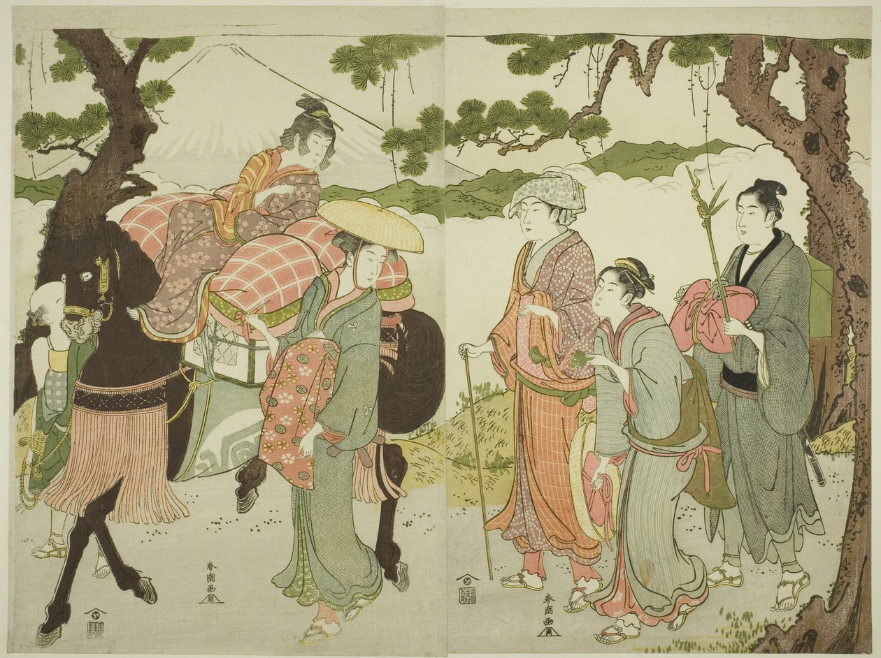 Viaggiatori sul Tokaido da Katsukawa Shuncho