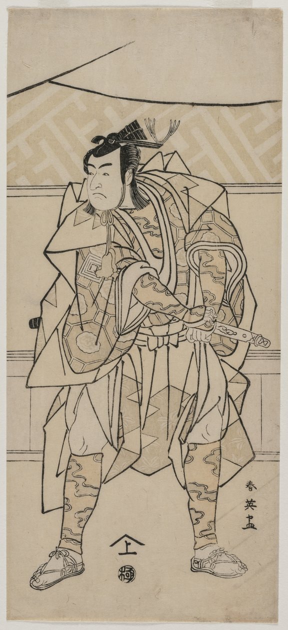 Ichikawa Monnosuke II come samurai da Katsukawa Shunei