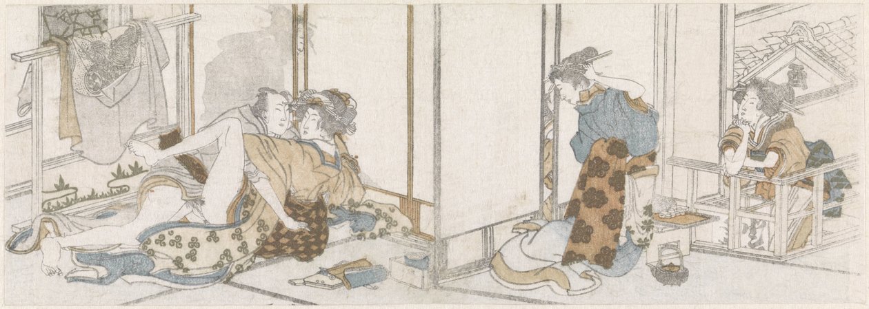 Coppia innamorata spiata da Katsushika Hokusai (possibly)