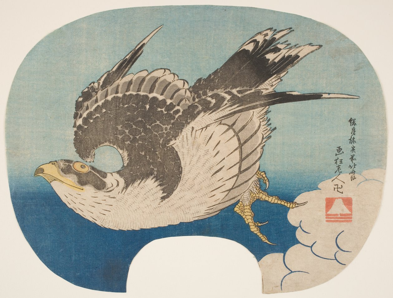 Un falco in volo da Katsushika Hokusai