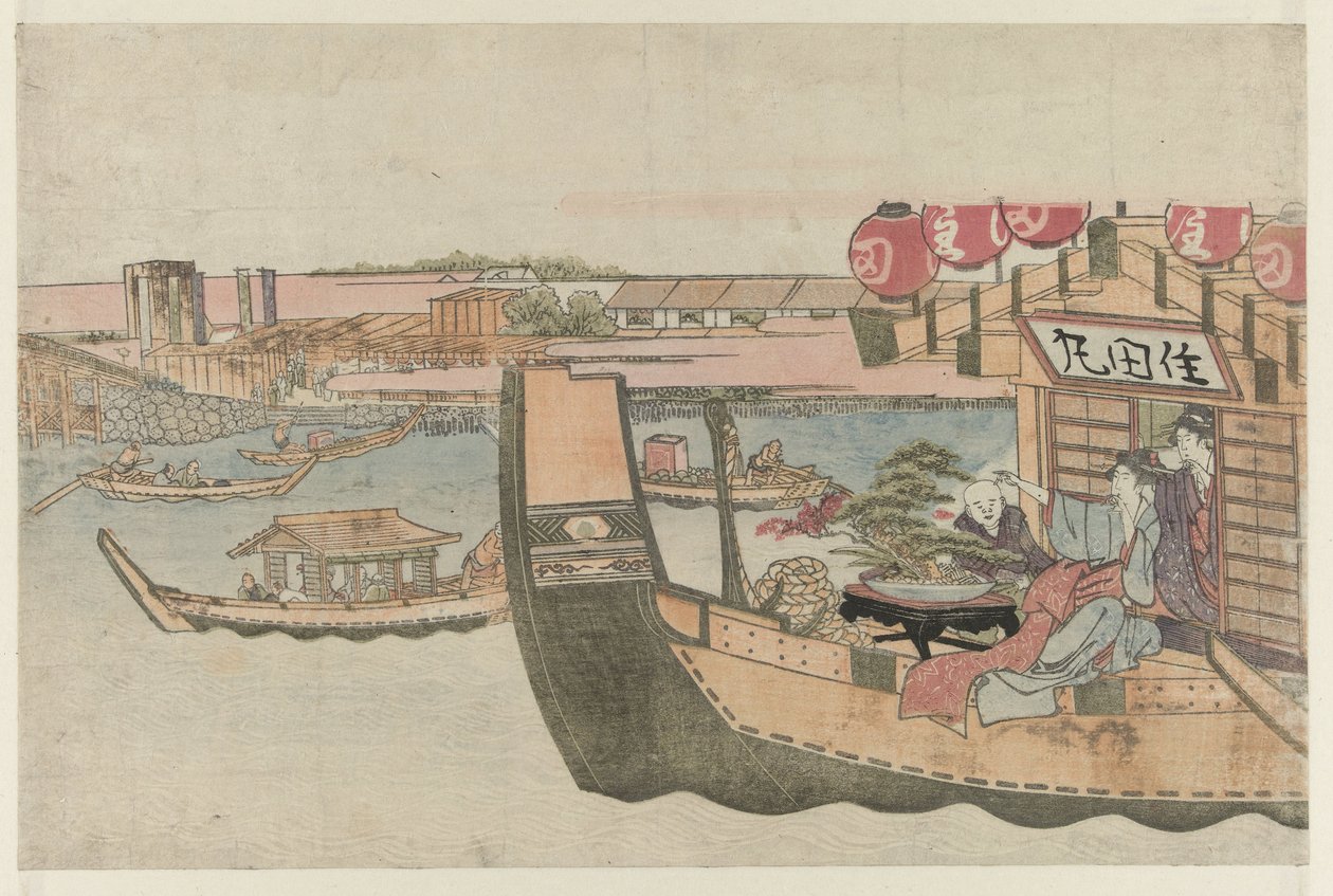 In barca sul fiume Sumida da Katsushika Hokusai