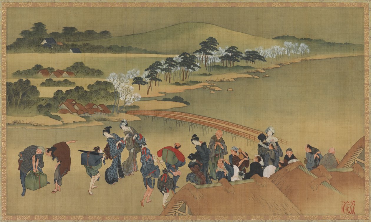 Visita ai fiori di ciliegio da Katsushika Hokusai