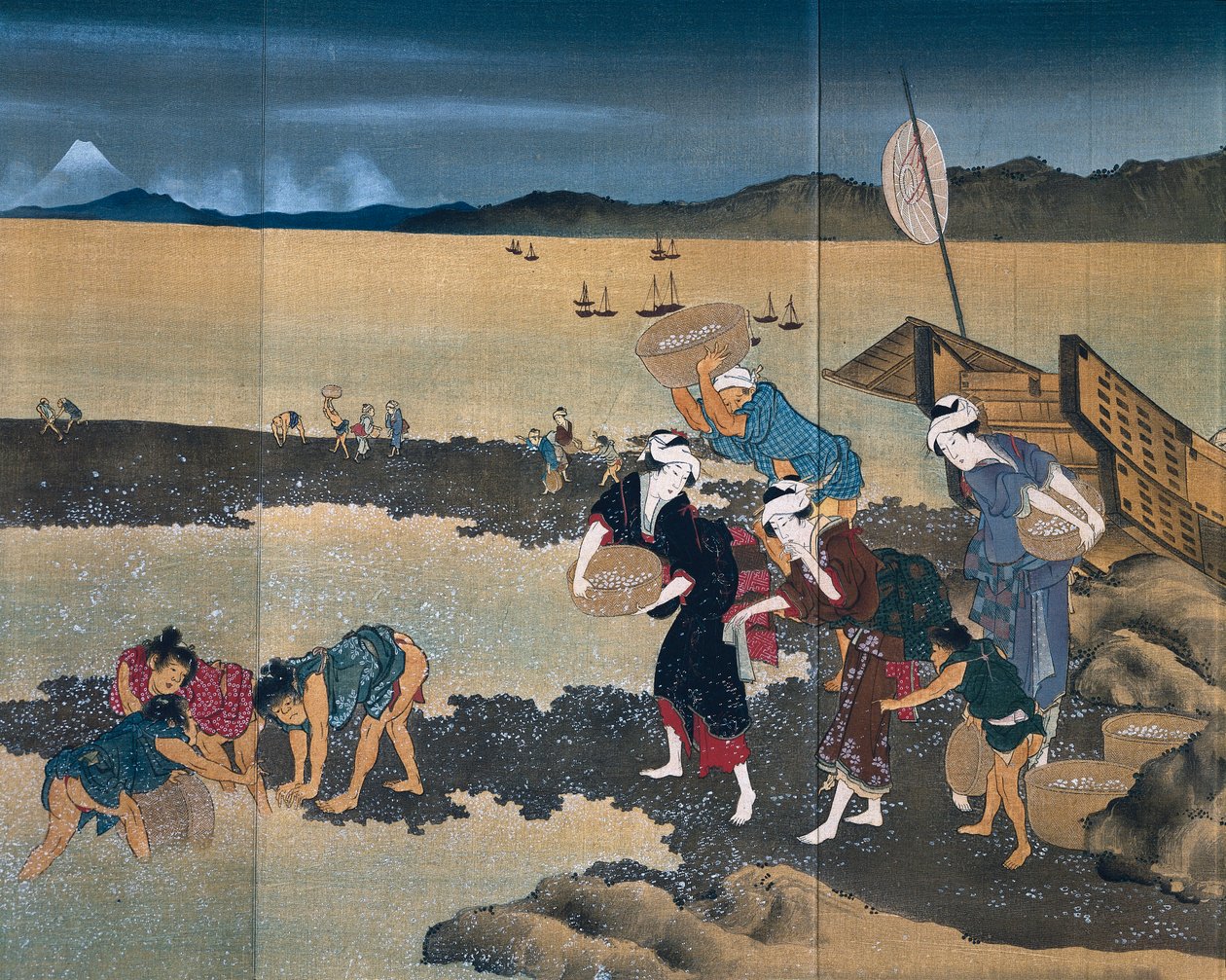 Pesca di cozze da Katsushika Hokusai