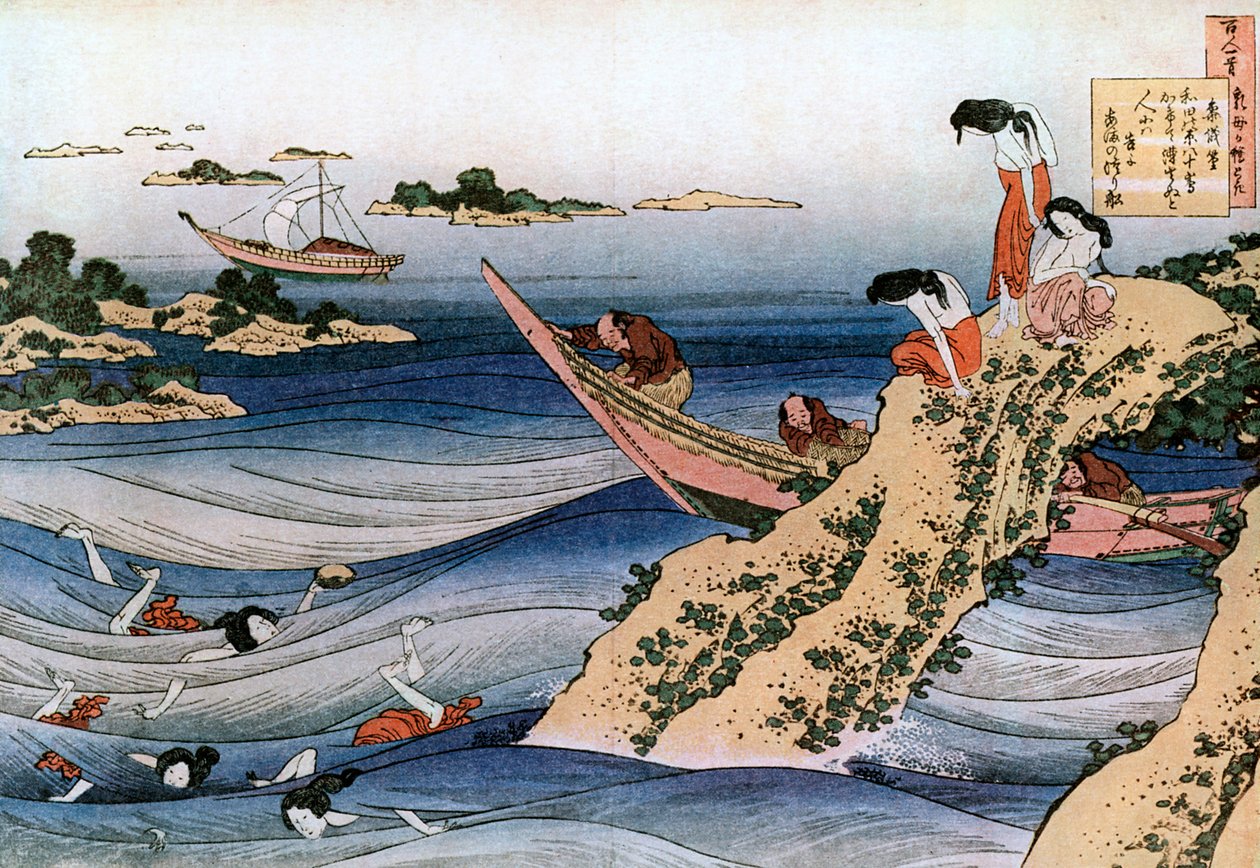 Pesca delle ostriche, c. 1785-1849 da Katsushika Hokusai