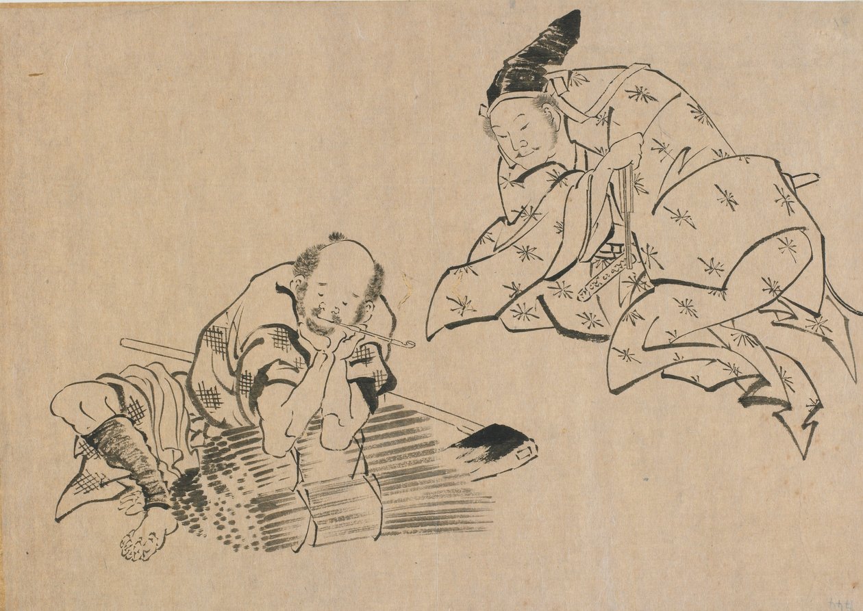 Contadino e nobile, fine XVIII-inizio XIX secolo da Katsushika Hokusai